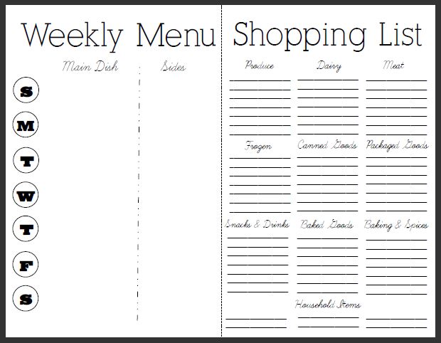 Free Meal Planner and Grocery List | Diet Solutions